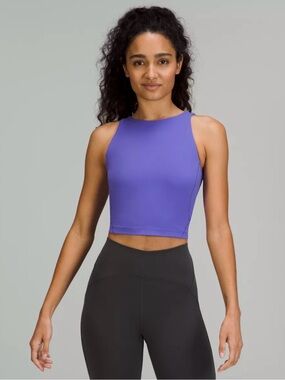 Lululemon Align High Neck Cropped Padded Tank Top Violet Purple Size 4